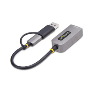 StarTech.com Adattatore Ethernet USB C, Convertitore di Rete/NIC NBASE-T 2.5/1GbE da USB Type-C 3.0 a RJ45 con Adattatore USB-A incluso; Compatibile TB, Win e Mac