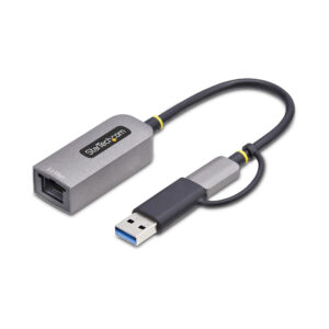 StarTech.com Adattatore Ethernet USB C, Convertitore di Rete/NIC NBASE-T 2.5/1GbE da USB Type-C 3.0 a RJ45 con Adattatore USB-A incluso; Compatibile TB, Win e Mac