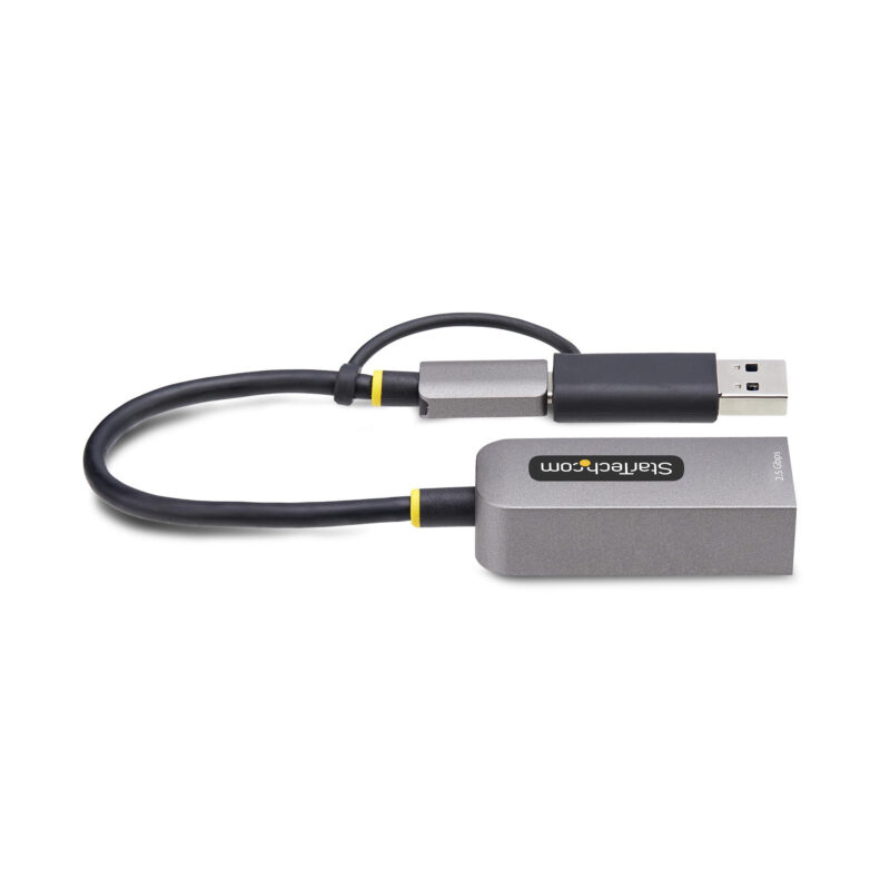 StarTech.com Adattatore Ethernet USB C, Convertitore di Rete/NIC NBASE-T 2.5/1GbE da USB Type-C 3.0 a RJ45 con Adattatore USB-A incluso; Compatibile TB, Win e Mac