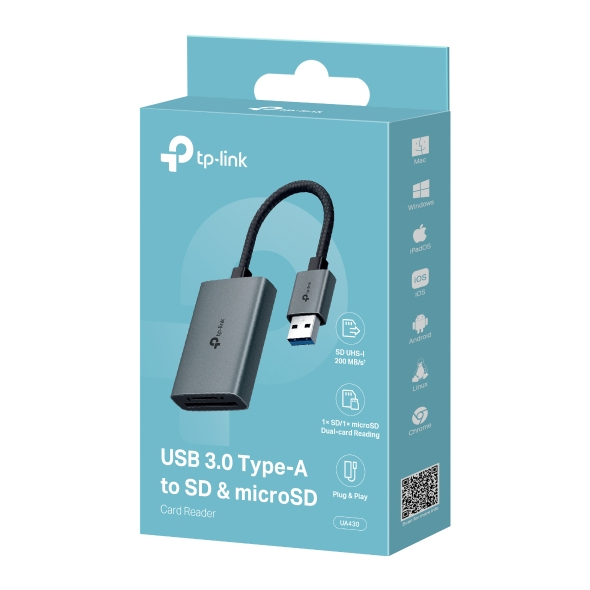 TP-Link UA430 lettore di schede USB 3.2 Gen 1 (3.1 Gen 1) Type-C Grigio