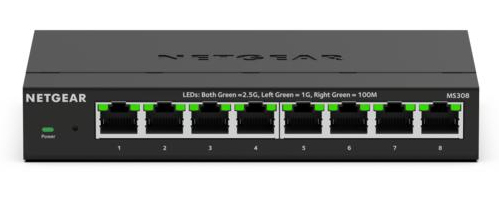 NETGEAR MS308 Non gestito 2.5G Ethernet (100/1000/2500) Nero