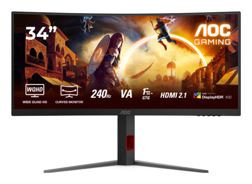 AOC G4 CU34G4Z Monitor PC 86,4 cm (34") 3440 x 1440 Pixel Wide Quad HD LED Nero, Rosso