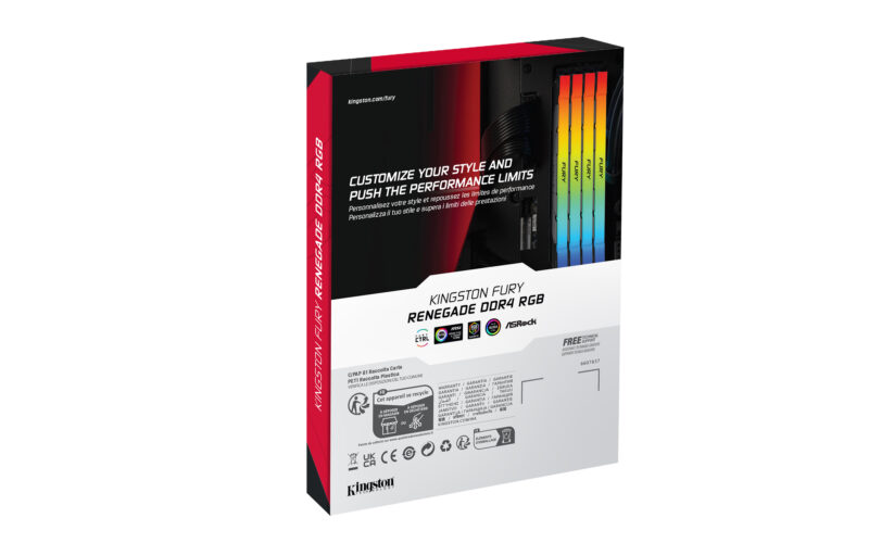 Kingston Technology FURY 16GB 4600MT/s DDR4 CL19 DIMM (Kit da 2) Renegade RGB immagine gallery 6 Kingston Technology FURY 32GB 3200MT/s DDR4 CL16 DIMM Renegade RGB