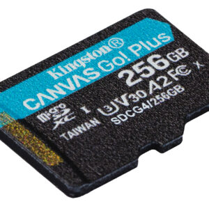 Kingston Technology 256 GB microSDXC Canvas Go Plus Gen4 200R A2 U3 Confezione singola senza ADP immagine gallery 2 Kingston Technology 256 GB microSDXC Canvas Go Plus Gen4 200R A2 U3 Confezione singola senza ADP