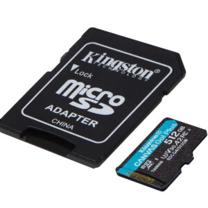 Kingston Technology Scheda microSDXC Canvas Go Plus Gen4 200MB/s A2 U3 V30 da 512 GB + adattatore