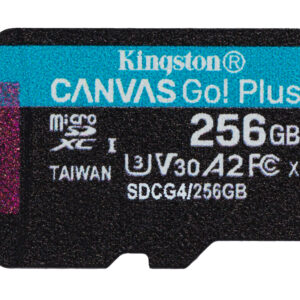 Kingston Technology 256 GB microSDXC Canvas Go Plus Gen4 200R A2 U3 Confezione singola senza ADP immagine principale Kingston Technology 256 GB microSDXC Canvas Go Plus Gen4 200R A2 U3 Confezione singola senza ADP