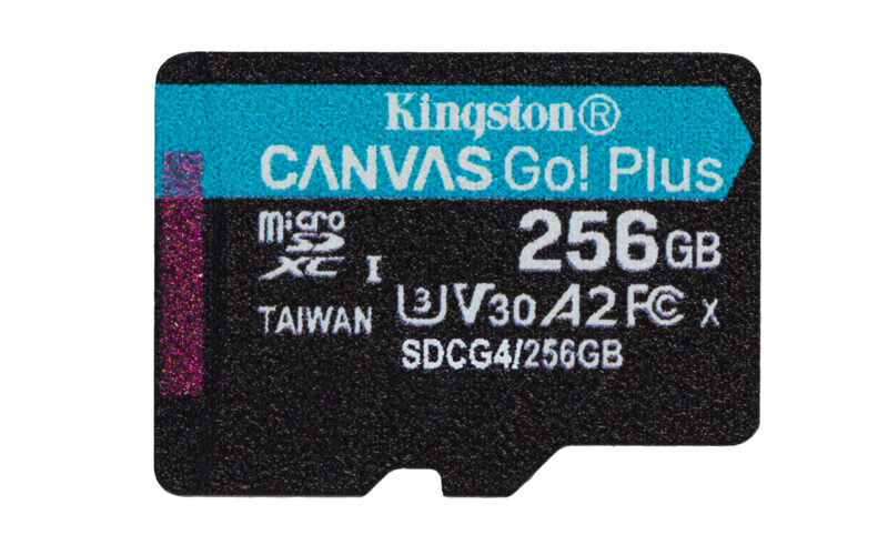 Kingston Technology 256 GB microSDXC Canvas Go Plus Gen4 200R A2 U3 Confezione singola senza ADP immagine principale Kingston Technology 256 GB microSDXC Canvas Go Plus Gen4 200R A2 U3 Confezione singola senza ADP