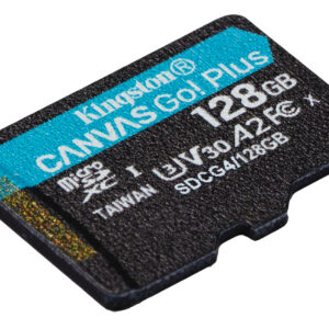 Kingston Technology 128 GB microSDXC Canvas Go Plus Gen4 200R A2 U3 Confezione singola senza ADP immagine gallery 2 Kingston Technology 128 GB microSDXC Canvas Go Plus Gen4 200R A2 U3 Confezione singola senza ADP