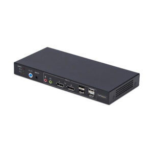 StarTech.com Switch KVM DisplayPort a doppio monitor a 2 porte con matrice video Dual View, 4K 60 Hz, 4x USB, commutazione con Hotkey, KVM a matrice DP 1.2, TAA