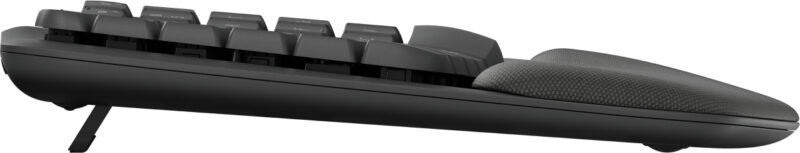 Logitech Wave Keys for Business, tastiera wireless ergonomica con supporto per i polsi imbottito, tecnologia Secure Logi Bolt, Bluetooth, compatibile con Windows/Mac/Chrome/Linux - Grafite