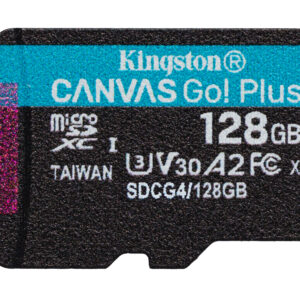 Kingston Technology 128 GB microSDXC Canvas Go Plus Gen4 200R A2 U3 Confezione singola senza ADP immagine principale Kingston Technology 128 GB microSDXC Canvas Go Plus Gen4 200R A2 U3 Confezione singola senza ADP