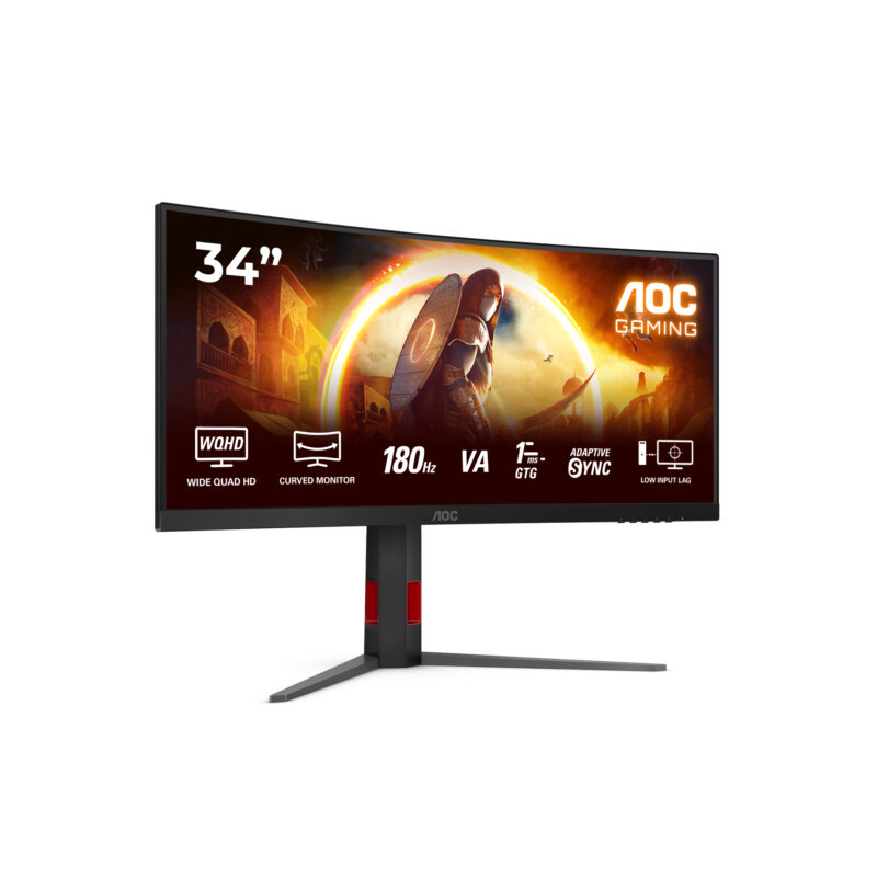 AOC G4 CU34G4 Monitor PC 86,4 cm (34") 3440 x 1440 Pixel Wide Quad HD LED Nero, Rosso