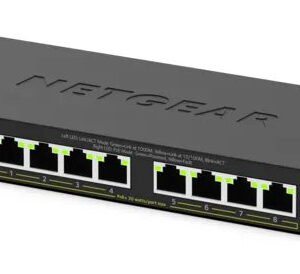NETGEAR GS308LP Non gestito Gigabit Ethernet (10/100/1000) Supporto Power over Ethernet (PoE) Desktop Nero