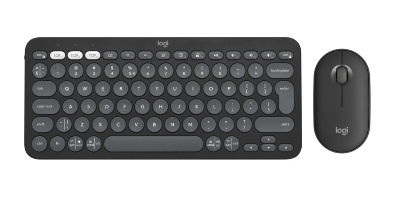 Logitech 920-012239 tastiera Mouse incluso Universale RF senza fili + Bluetooth QWERTY US International Grafite