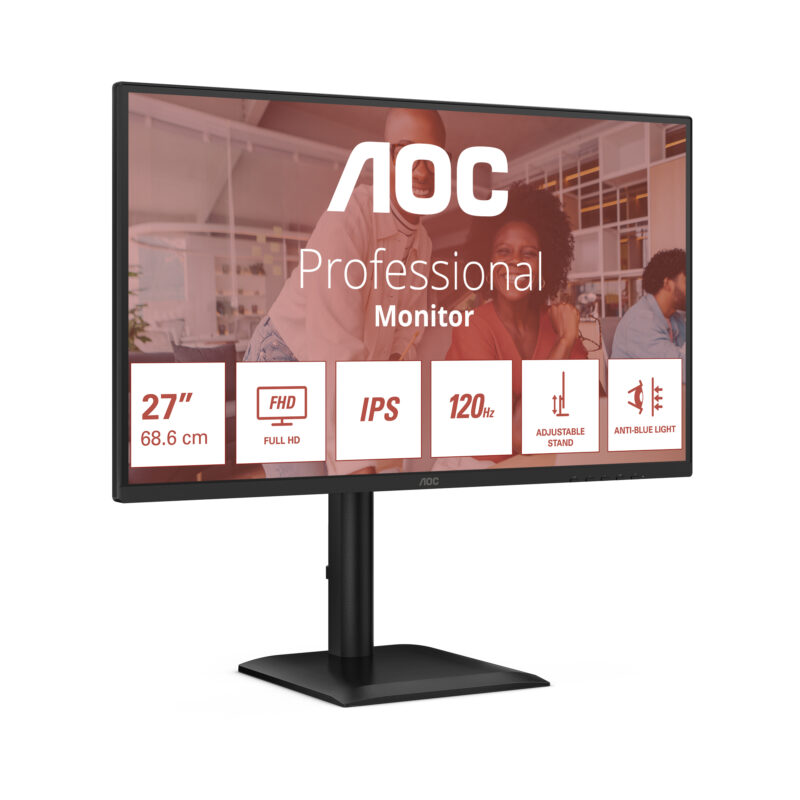 AOC 27E4U Monitor PC 68,6 cm (27") 1920 x 1080 Pixel Full HD LED Nero immagine gallery 4 AOC 27E4U Monitor PC 68,6 cm (27") 1920 x 1080 Pixel Full HD LED Nero