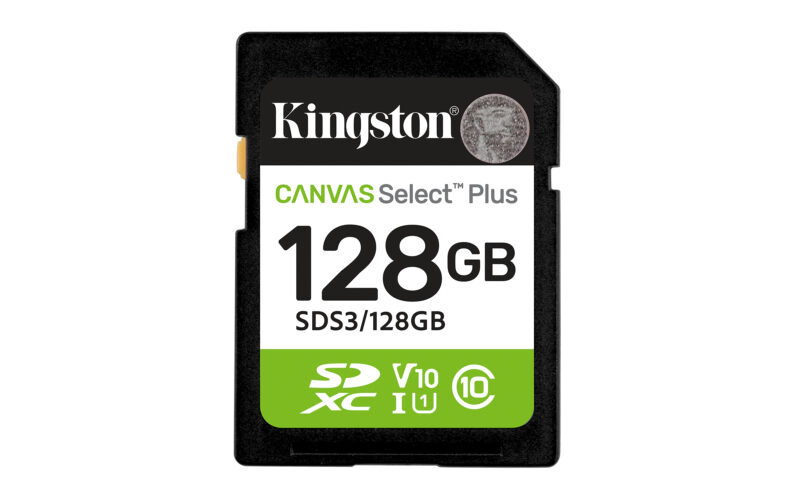 Kingston Technology 128GB SDXC Canvas Select Plus Gen3 150MB/s C10 UHS-I U1 V10 immagine principale Kingston Technology 128GB SDXC Canvas Select Plus Gen3 150MB/s C10 UHS-I U1 V10