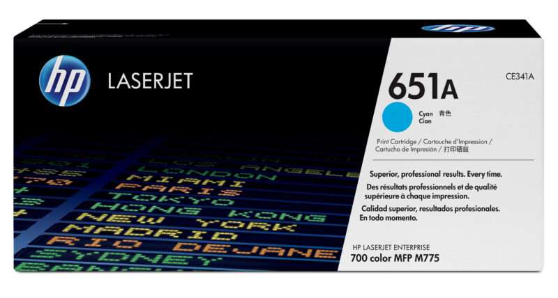 HP Cartuccia Toner originale ciano LaserJet 651A