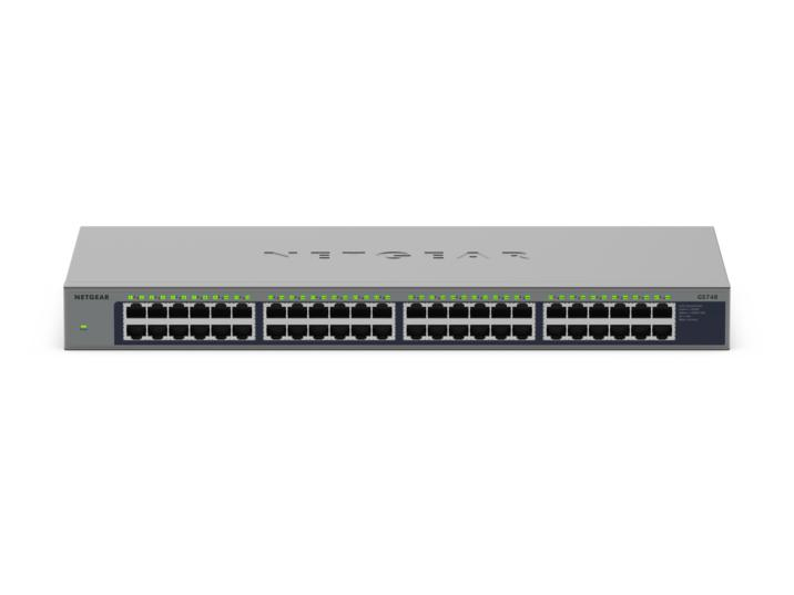 NETGEAR GS748 Non gestito Gigabit Ethernet (10/100/1000) Supporto Power over Ethernet (PoE) Grigio