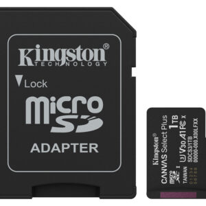 Kingston Technology 1TB microSDXC Canvas Select Plus Gen3 150MB/s A1 (Adattatore SD incluso) immagine principale Kingston Technology 1TB microSDXC Canvas Select Plus Gen3 150MB/s A1 (Adattatore SD incluso)