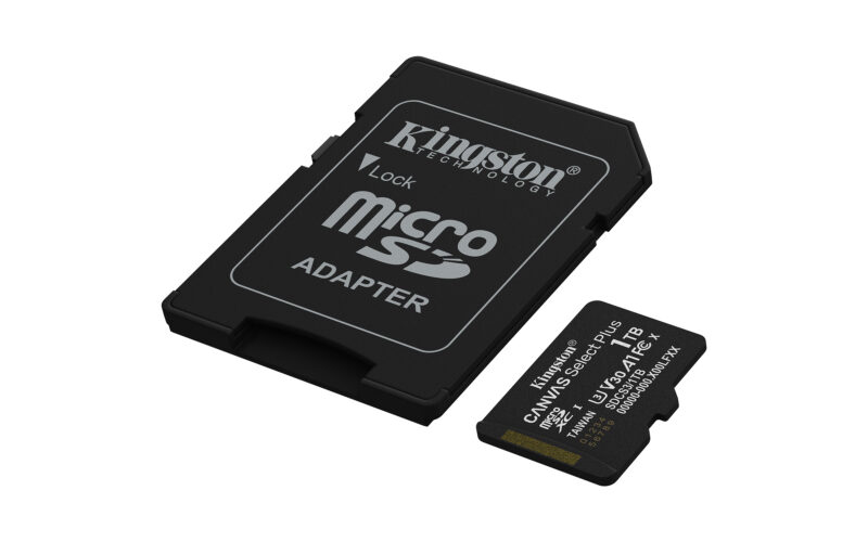 Kingston Technology 1TB microSDXC Canvas Select Plus Gen3 150MB/s A1 (Adattatore SD incluso) immagine gallery 2 Kingston Technology 1TB microSDXC Canvas Select Plus Gen3 150MB/s A1 (Adattatore SD incluso)