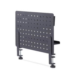 StarTech.com Pannello forato portautensili in acciaio con accessori, 42x32 cm, portaoggetti da scrivania, pannello forato da tavolo con morsetto, nero