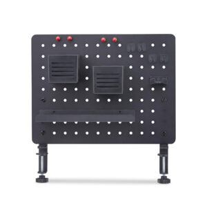 StarTech.com Pannello forato portautensili in acciaio con accessori, 42x32 cm, portaoggetti da scrivania, pannello forato da tavolo con morsetto, nero