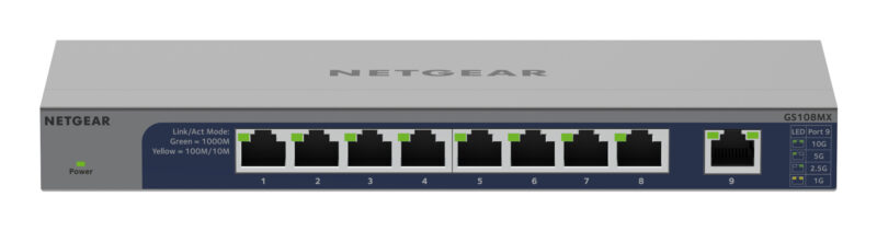 NETGEAR GS108MX-100EUS switch di rete Non gestito L2 Gigabit Ethernet (10/100/1000) Montaggio da desktop/parete