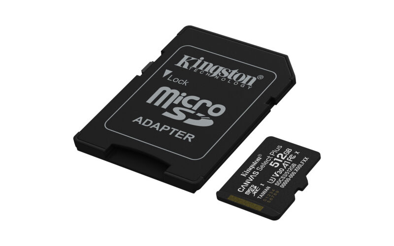 Kingston Technology 512GB microSDXC Canvas Select Plus Gen3 150MB/s A1 (Adattatore SD incluso)