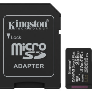 Kingston Technology 256GB microSDXC Canvas Select Plus Gen3 150MB/s A1 (Adattatore SD incluso)