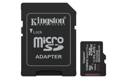 Kingston Technology 256GB microSDXC Canvas Select Plus Gen3 150MB/s A1 (Adattatore SD incluso)