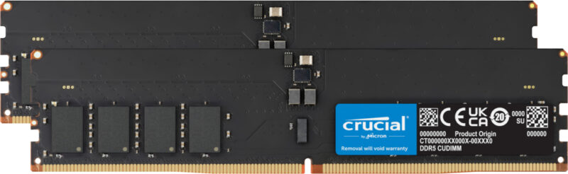 Crucial CT2K64G64C52CU5 memoria 128 GB 2 x 64 GB DDR5 6400 MT/s immagine principale Crucial CT2K32G64C52CU5 memoria 64 GB 2 x 32 GB DDR5 6400 MT/s
