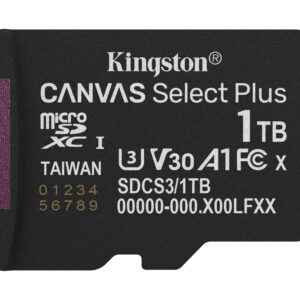 Kingston Technology 1TB micSDXC Canvas Select Plus Gen3 150R A1 (Adattatore SD non incluso) immagine principale Kingston Technology 1TB microSDXC Canvas Select Plus Gen3 150MB/s A1 (Adattatore SD incluso)