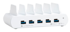 Compulocks 5PUSBCDKS-UK docking station per dispositivo mobile Tablet/Smartphone Bianco immagine principale Compulocks 5 Ports USB Charging Dock Station Smartphone, Tablet Bianco AC Interno