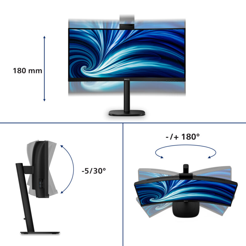 Philips 3000 series 34B2U3600CH/00 Monitor PC 86,4 cm (34") 3440 x 1440 Pixel Wide Quad HD LCD Nero