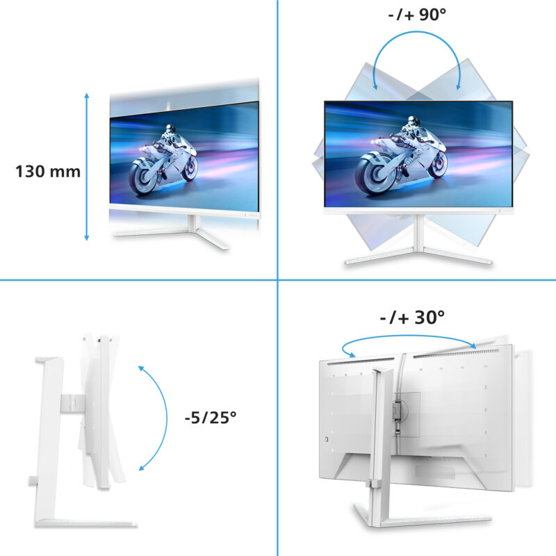 Philips Evnia 5000 Monitor PC 68,6 cm (27") 3840 x 2160 Pixel 4K Ultra HD LCD Bianco
