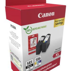 Canon PG-585XL/CL-586 PVP cartuccia d'inchiostro 2 pz Originale Resa elevata (XL) Nero, Ciano, Magenta, Giallo