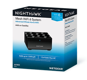 NETGEAR Nighthawk Mesh WiFi 6 Add-On Satellite Nero 10, 100, 1000 Mbit/s