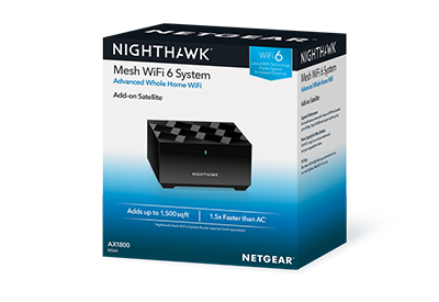 NETGEAR Nighthawk Mesh WiFi 6 Add-On Satellite Nero 10, 100, 1000 Mbit/s