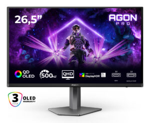 AOC AGON PRO AG276QKD2 Monitor PC 67,3 cm (26.5") 2560 x 1440 Pixel Quad HD QD-OLED Nero, Grigio immagine principale AOC AGON PRO AG276QKD2 Monitor PC 67,3 cm (26.5") 2560 x 1440 Pixel Quad HD QD-OLED Nero, Grigio