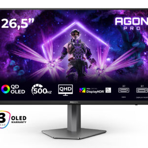 AOC AGON PRO AG276QKD2 Monitor PC 67,3 cm (26.5") 2560 x 1440 Pixel Quad HD QD-OLED Nero, Grigio