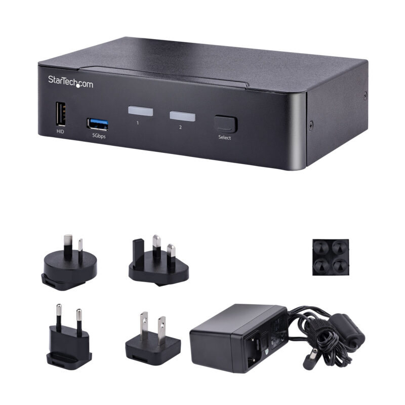 StarTech.com Switch KVM USB C, KVM DisplayPort a 2 porte con video HDR 4K 60Hz UHD, Audio da 3,5 mm, Hub USB con 4x USB HID e 2x USB 3.0 tipo A 5Gbps, Commutazione Hot Key, Compatibile con Thunderbolt 3 e 4 immagine gallery 5 StarTech.com Switch KVM USB C, KVM DisplayPort a 2 porte con video HDR 4K 60Hz UHD, Audio da 3,5 mm, Hub USB con 4x USB HID e 2x USB 3.0 tipo A 5Gbps, Commutazione Hot Key, Compatibile con Thunderbolt 3 e 4