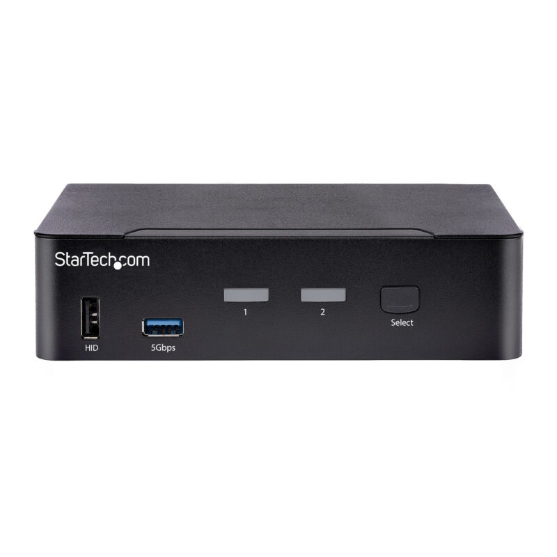 StarTech.com Switch KVM USB C, KVM DisplayPort a 2 porte con video HDR 4K 60Hz UHD, Audio da 3,5 mm, Hub USB con 4x USB HID e 2x USB 3.0 tipo A 5Gbps, Commutazione Hot Key, Compatibile con Thunderbolt 3 e 4 immagine gallery 3 StarTech.com Switch KVM USB C, KVM DisplayPort a 2 porte con video HDR 4K 60Hz UHD, Audio da 3,5 mm, Hub USB con 4x USB HID e 2x USB 3.0 tipo A 5Gbps, Commutazione Hot Key, Compatibile con Thunderbolt 3 e 4