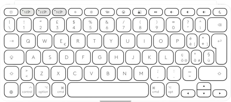 Logitech 920-013013 tastiera per dispositivo mobile QWERTY Italiano Bluetooth Bianco