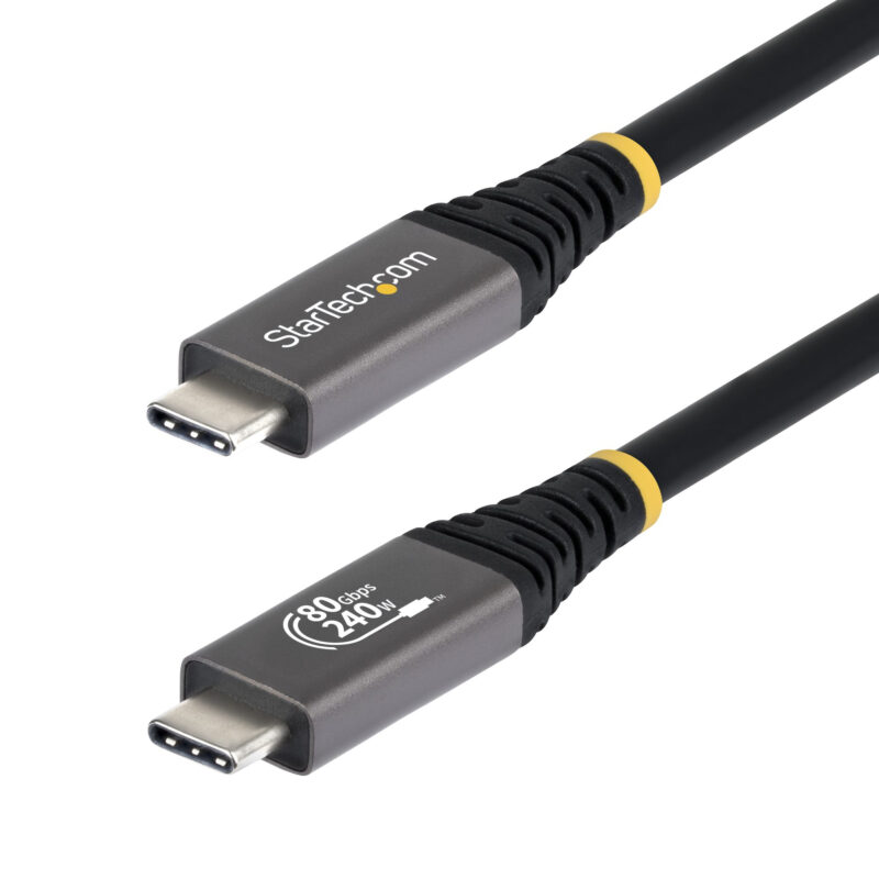 StarTech.com Cavo USB4 da 1m, Cavo USB-C Certificato USB-IF, 80Gbps, PD240W, 8K120Hz / 4K240Hz DP2.1 DP80, Cavetto Tipo-C Compatibile Thunderbolt 4 immagine principale StarTech.com Cavo USB4 da 1,5 m, Cavo USB-C Certificato USB-IF, 80Gbps, PD 240W, 8K 120Hz / 4K 240Hz DP2.1 DP80, Cavetto Tipo-C compatibile Thunderbolt 4