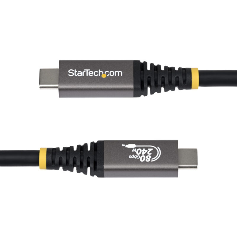 StarTech.com Cavo USB4 da 1m, Cavo USB-C Certificato USB-IF, 80Gbps, PD240W, 8K120Hz / 4K240Hz DP2.1 DP80, Cavetto Tipo-C Compatibile Thunderbolt 4 immagine gallery 3 StarTech.com Cavo USB4 da 1,5 m, Cavo USB-C Certificato USB-IF, 80Gbps, PD 240W, 8K 120Hz / 4K 240Hz DP2.1 DP80, Cavetto Tipo-C compatibile Thunderbolt 4