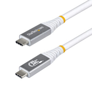 StarTech.com Cavo USB4 da 1,5 m, Cavo USB-C Certificato USB-IF, 80Gbps, PD240W, 8K120Hz / 4K240Hz DP2.1 DP80, Cavetto Tipo-C Compatibile Thunderbolt 4; Bianco