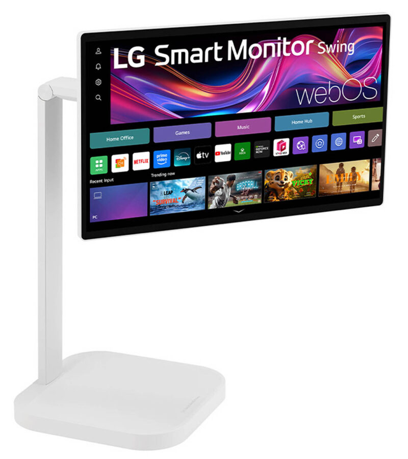 LG Swing 32U889SA Schermo Personale 32" 4K Touch, base con rotelle, webOS