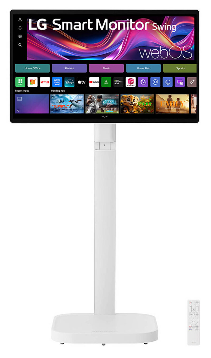 LG Swing 32U889SA Schermo Personale 32" 4K Touch, base con rotelle, webOS