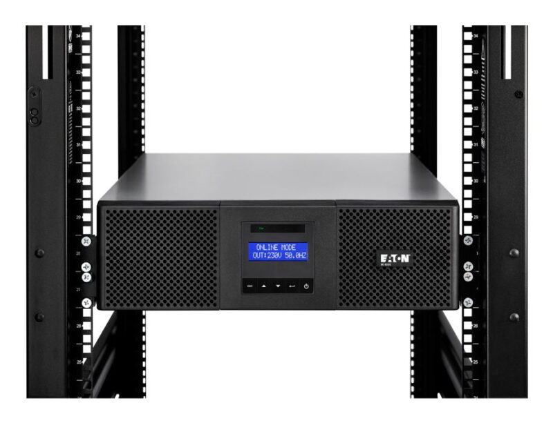 Eaton 9E6KIR gruppo di continuità (UPS) Doppia conversione (online) 6 kVA 5400 W 1 presa(e) AC immagine principale Eaton 9E6KIR gruppo di continuità (UPS) Doppia conversione (online) 6 kVA 5400 W 1 presa(e) AC