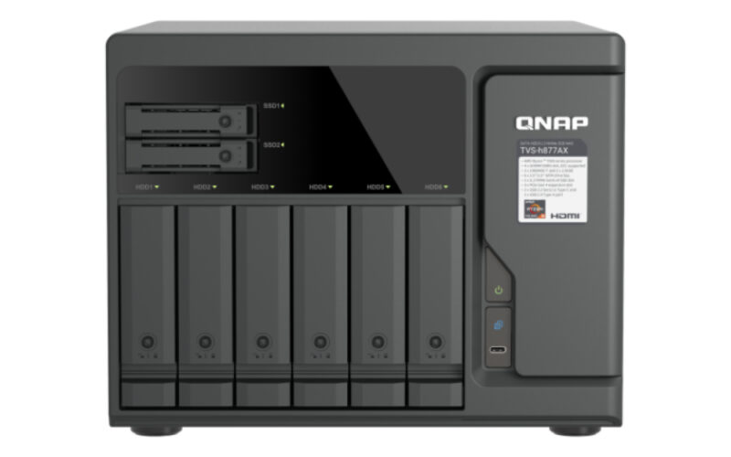 QNAP TVS-H877AX NAS Tower AMD Ryzen™ 5 16 GB DDR5 QNAP QTS Nero